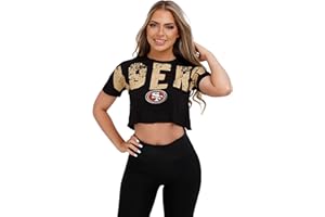 FOCO Women's NFL Team Logo Ladies Fashion Crop Top Shirt