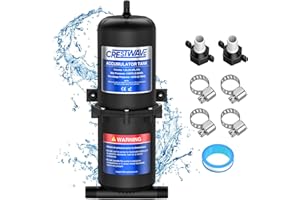 CRESTWAVE Pre-Pressurized Accumulator Tank 1L 125PSI for RV Water System, Flow Control Inner Bladder, Reduced Pump Cycling and Smooths Water Flow for RV, Boat, Travel Trailer, Caravan