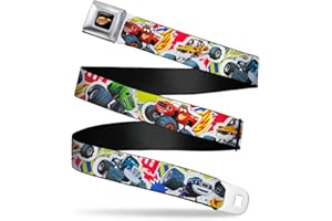 Blaze and the Monster Machines Kids' Big Buckle-Down Seatbelt Belt Blaze 1.0" W, 20-36" L, Wide, Long
