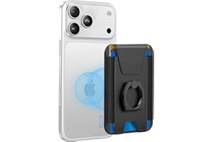 EXTRELIFE For Magsafe Wallet with Grip, 6-Card Holder, Stronger Magnetic Card Wallet Holder for iPhone 17/16/15, iPhone 14/13/12 Series, Leather Magnetic Phone Wallet with Privacy Flap, RFID Blocking, Black