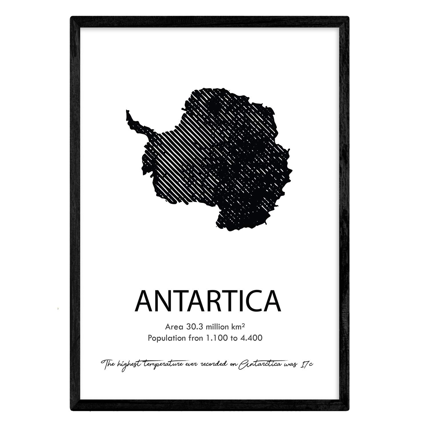 Nacnic Poster of Antarctica. Sheets of countries and continents. A3 size