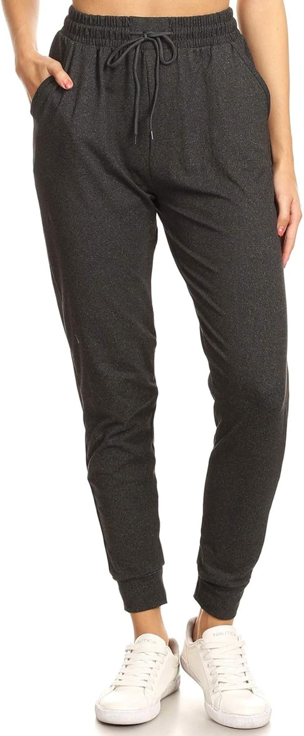 Leggings Depot Women's Printed Solid Activewear Jogger Track Cuff Sweatpants at  Women’s Clothing store