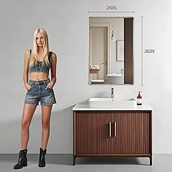 CAVINHOME Rectangle Bathroom Mirror with Rounded