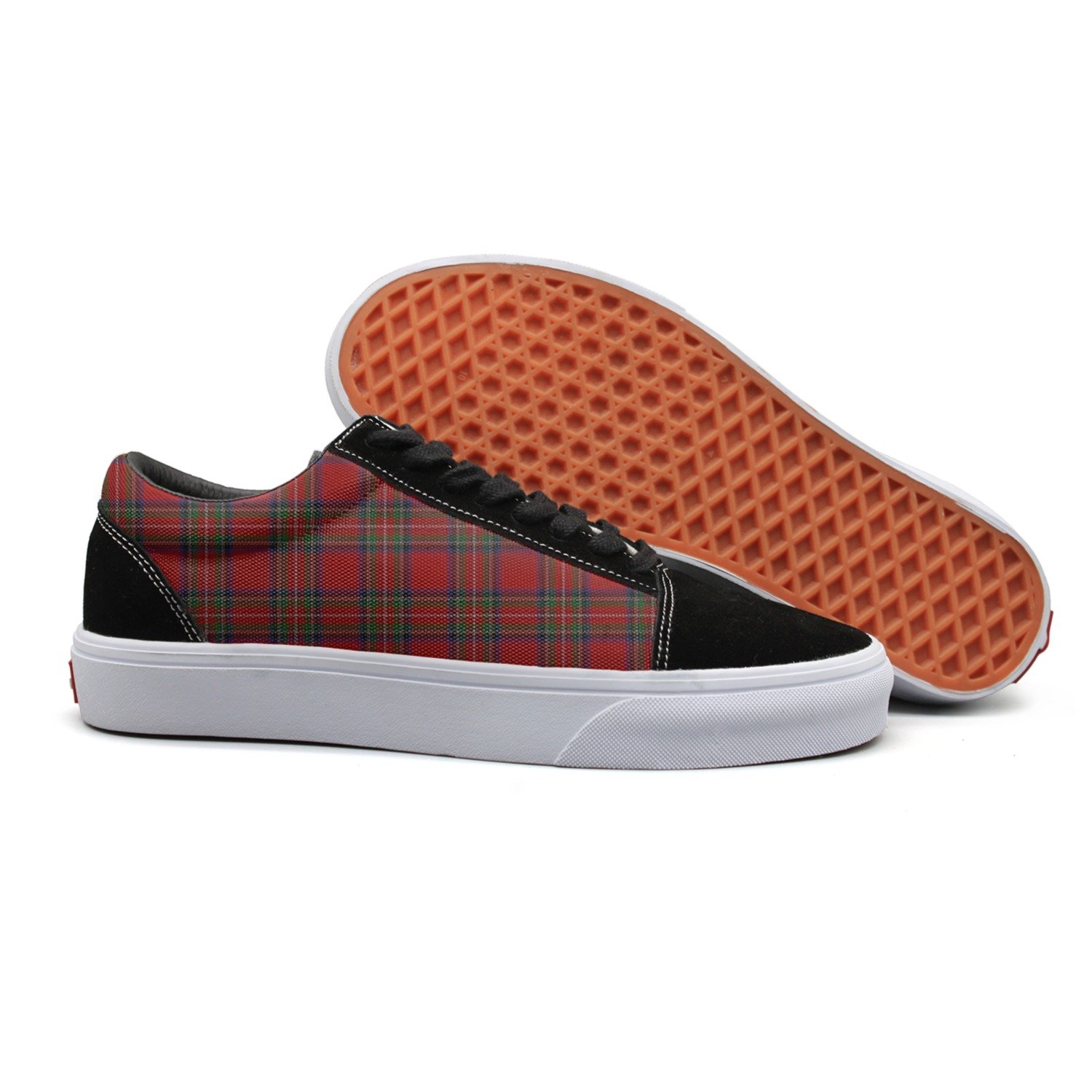 red checkered shoes