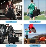 ZYZY Sport Holdall Duffle Bag 55L Gym Bag with Shoulder Strap Black 55L view 5