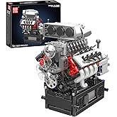 Mould King 10225 V8 Engine Model Kit That Works - Car Engine Building Blocks Kit with Battery, STEM Mechanic Engineering Cons
