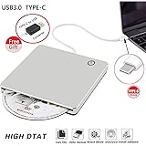 VSVABEFV External CD DVD Drive USB3.0 Portable DVD/CD ROM Superdrive +/- RW Rewriter/Writer/Burner/Player with High Speed Data for Laptop/Desktop/Mac OSX/Windows7/8/10/XP