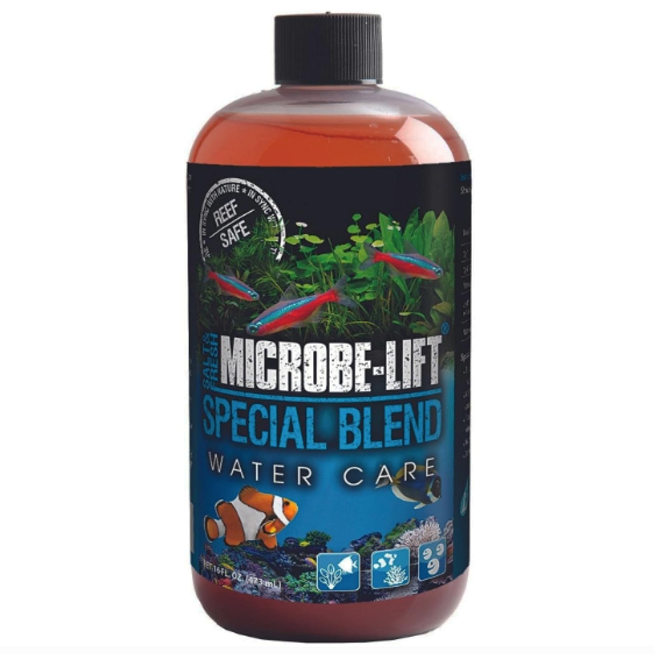 MICROBE-LIFT SBH16 Special Blend Aquarium and Fish Tank Cleaner for Freshwater and Saltwater, 16 Ounces