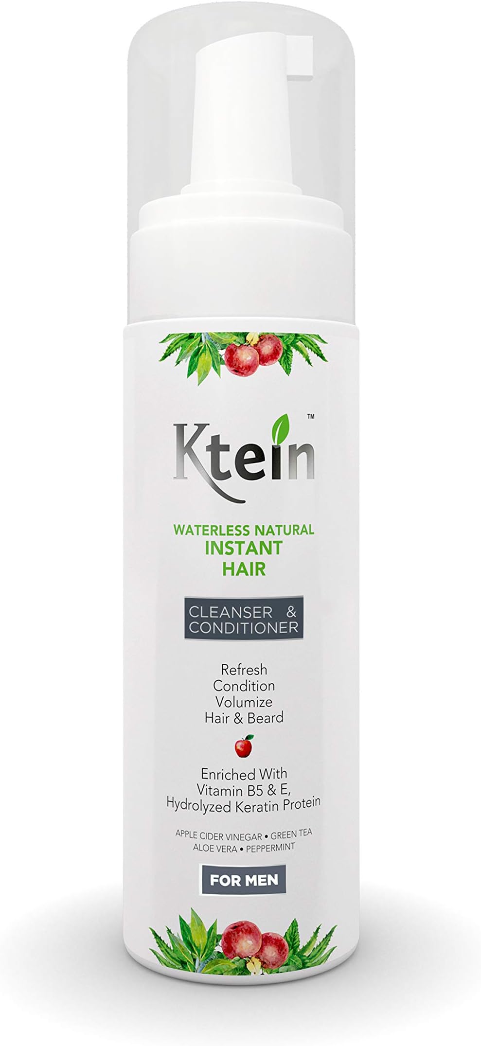 Ktein Natural Hair and Beard Cleanser Dry Shampoo and Conditioner for Men 200 ml