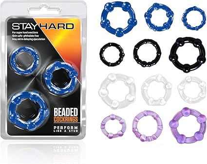 Amazon Com Clear Triple Beaded Cock Ring Trio Health Personal Care