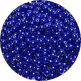 400pcs Pearl Beads 8mm Royal Blue Pearl Craft Beads Round Loose Pearls with Holes for Sewing Crafts Decoration Bracelet Necklace Jewelry Making