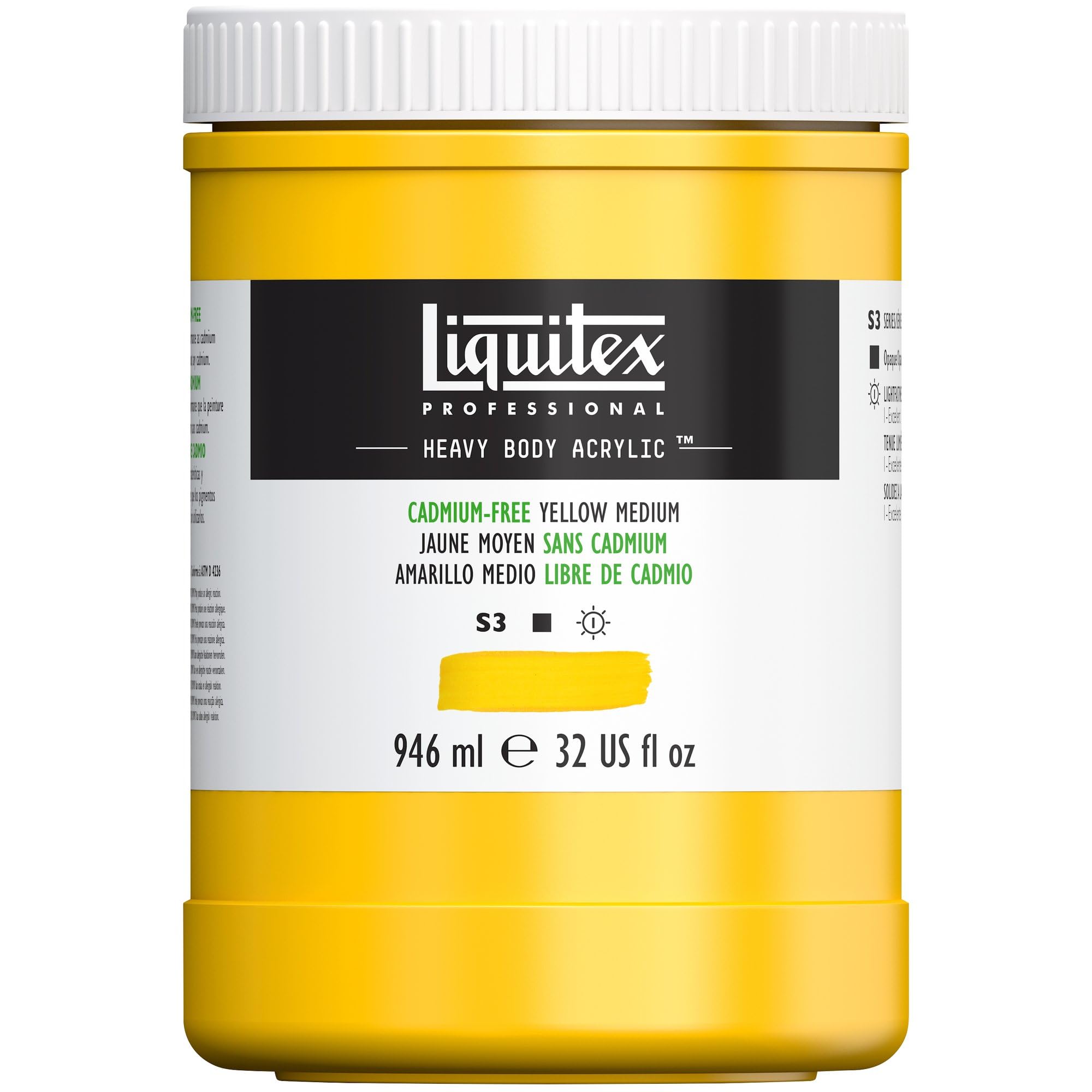 Liquitex Heavy Body Acrylic Paint, Cadmium Yellow Medium, 946ml Topf - Acrylfarbe