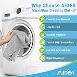 AIDEA Microfibre Cleaning Cloths 24 Pack 30x30 cm Grey Non-Linting view 3