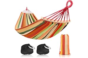 Bestrip Portable Hammock Single & Double Hammocks with Carrying Bag and 2 Tree Straps for Camping Travel Beach Outdoor 660lbs Capacity