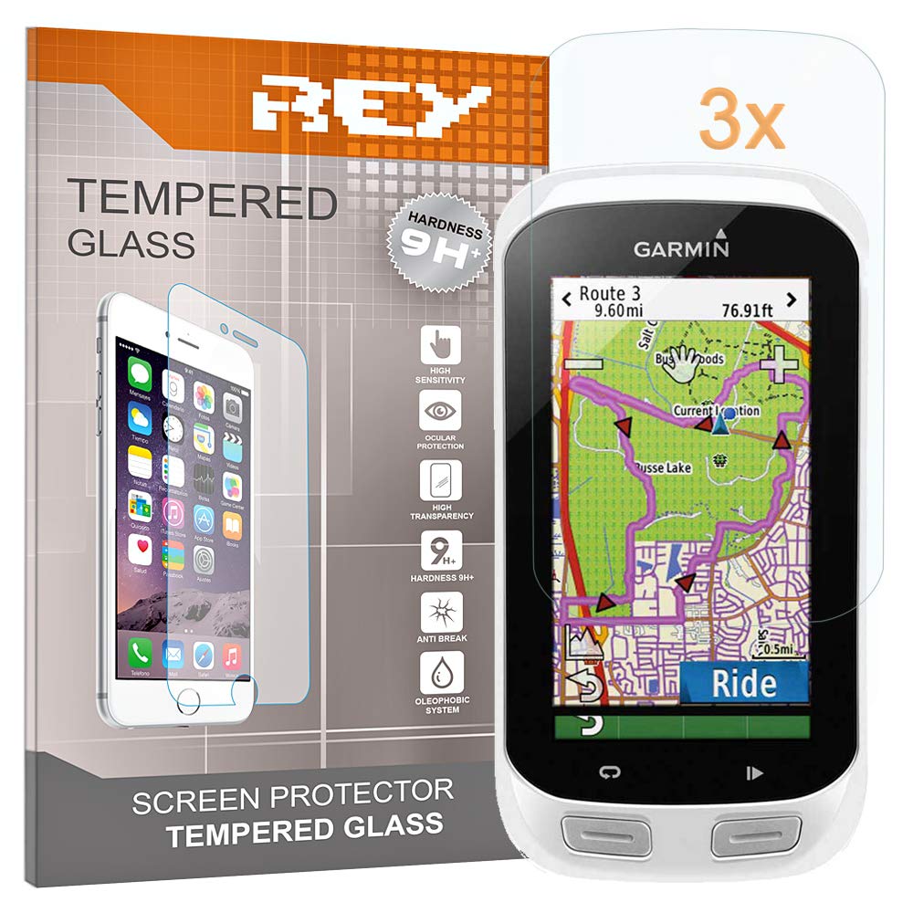 REY [Pack of 3] Tempered Glass for Garmin Edge 1000, Premium Screen Protector