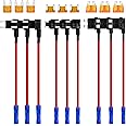 MuHize Fuse Taps Automotive 12v - Upgraded 9 Pack Add a Fuse Kit, Mini & Low Profile Fuses Tap for 12V Cars, RVs