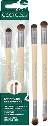 EcoTools Enhancing Eye Brush Set Dual-Sided 2 Piece Vegan Cruelty-Free
