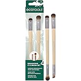 EcoTools Enhancing Eye Brush Set, Eye Makeup Brushes, 2 Piece | Create complete eye looks, dual-ended makeup brushes set, for liquid, cream, powder, eyeliner brush