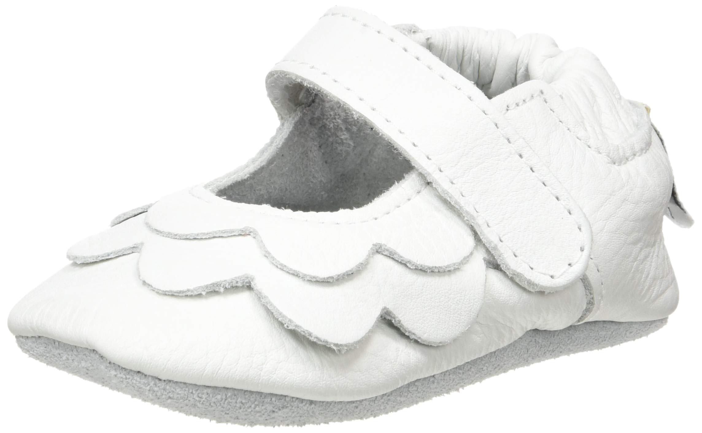 Shoo Shoos – Zapatitos Leather Soft Sole, Size S, Style Ruffles White