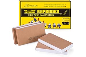 PRIMBEEKS Premium Blank Flip Book Paper, 4 pack(90 sheets, 180 pages per pack) No Bleed Flip Books Kit, 4.5" x 2.5" Animation Paper for Animation, Sketching, Cartoon Creation