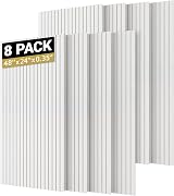 TONOR 8 Pack Large Acoustic Panels 120x60cm Self-Adhesive White