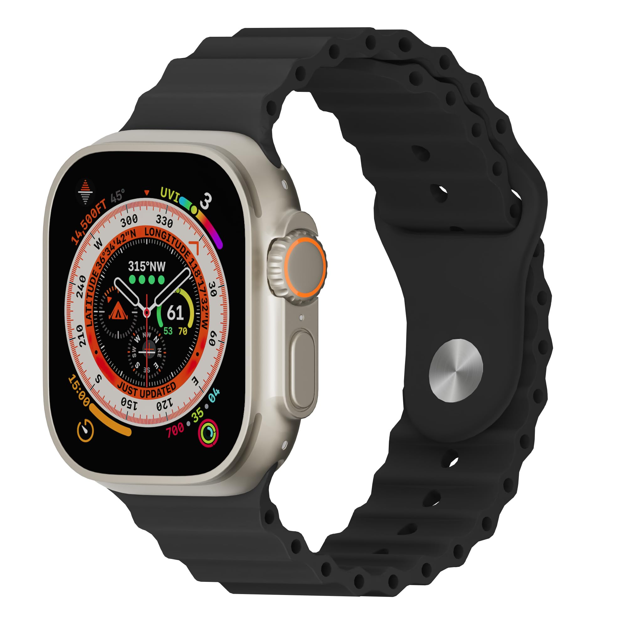 HeiKe Ocean Soft Silicone Bands for Apple Watch Ultra 3 Ultra 2 1 Band 49mm 46mm 45mm 44mm 42mm 41mm 40mm 38mm Men Women,Sport Breathable Wristband Strap for iWatch Series 11 10 9 8 7 6 5 4 3 2 1 SE