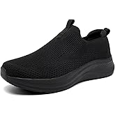 AIVEJE Men's Wide Non-Slip Walking Shoes Lightweight Breathable Knit Casual Sneakers Slip On Athletic Shoes Ultra Comfort Durable