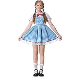 Colorful House Deluxe Costume for Girls Blue Gingham Dress Movie Character Cute Halloween Costumes