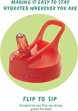 Polar Gear Kids Water Bottle 400ml Red with Straw Carry Handle view 5