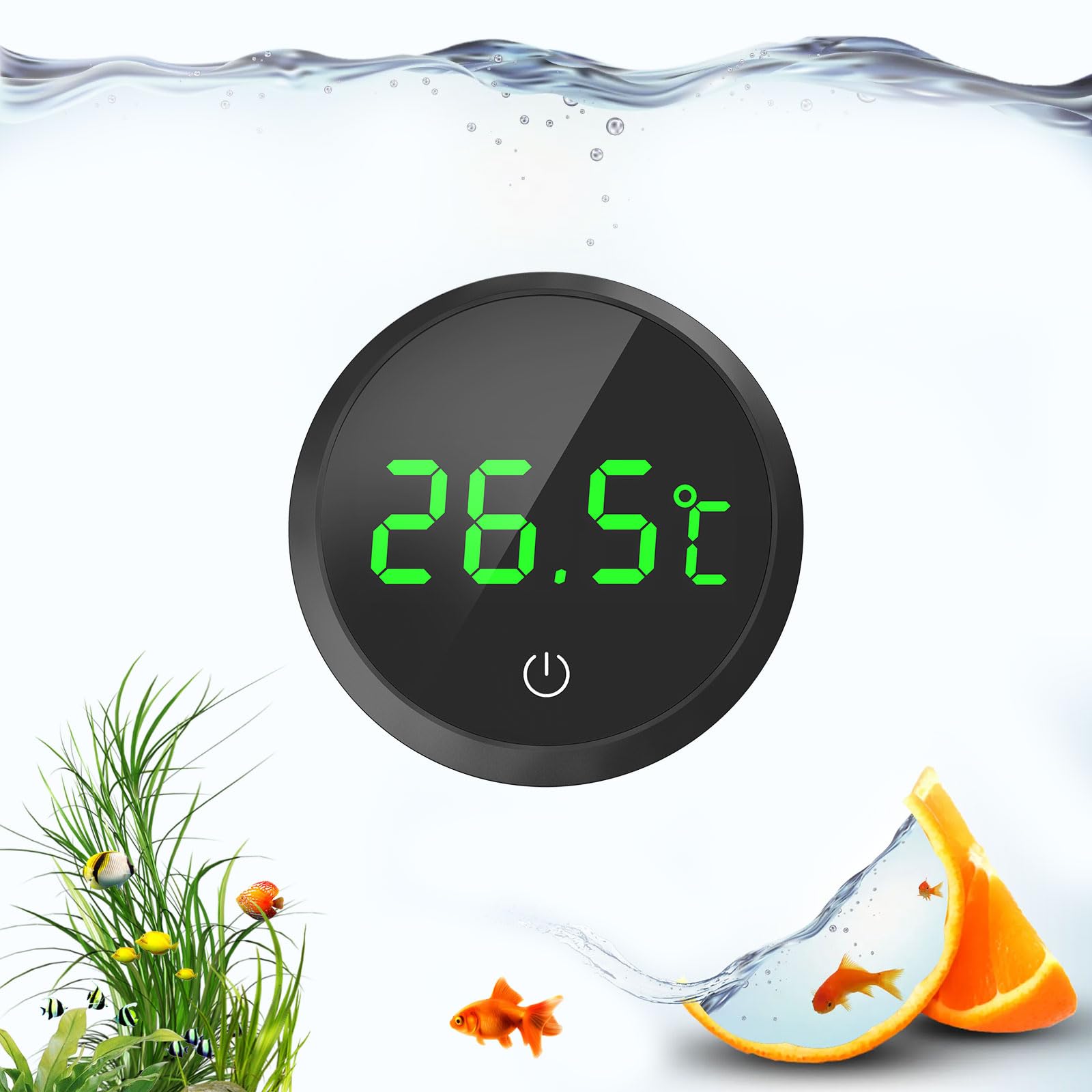 QZQ Fish Tank Thermometer Aquarium Thermometer Digital Wireless Touch Stick LED Display ±1°C for Monitoring The Fish Tank Aquarium Temperature Accessories