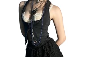 Mylleure Women Sexy Dressy Vest Slim Fit Button Halter V-Neck Tuxedo Suit Waistcoats Versatile Racerback Vintage Streetwear