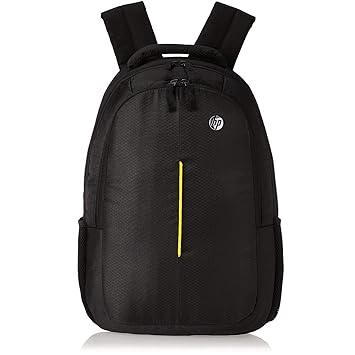 Porro Fino Black and Yellow Laptop Backpack 15.6-Inch Casual Backpack for School/College Student