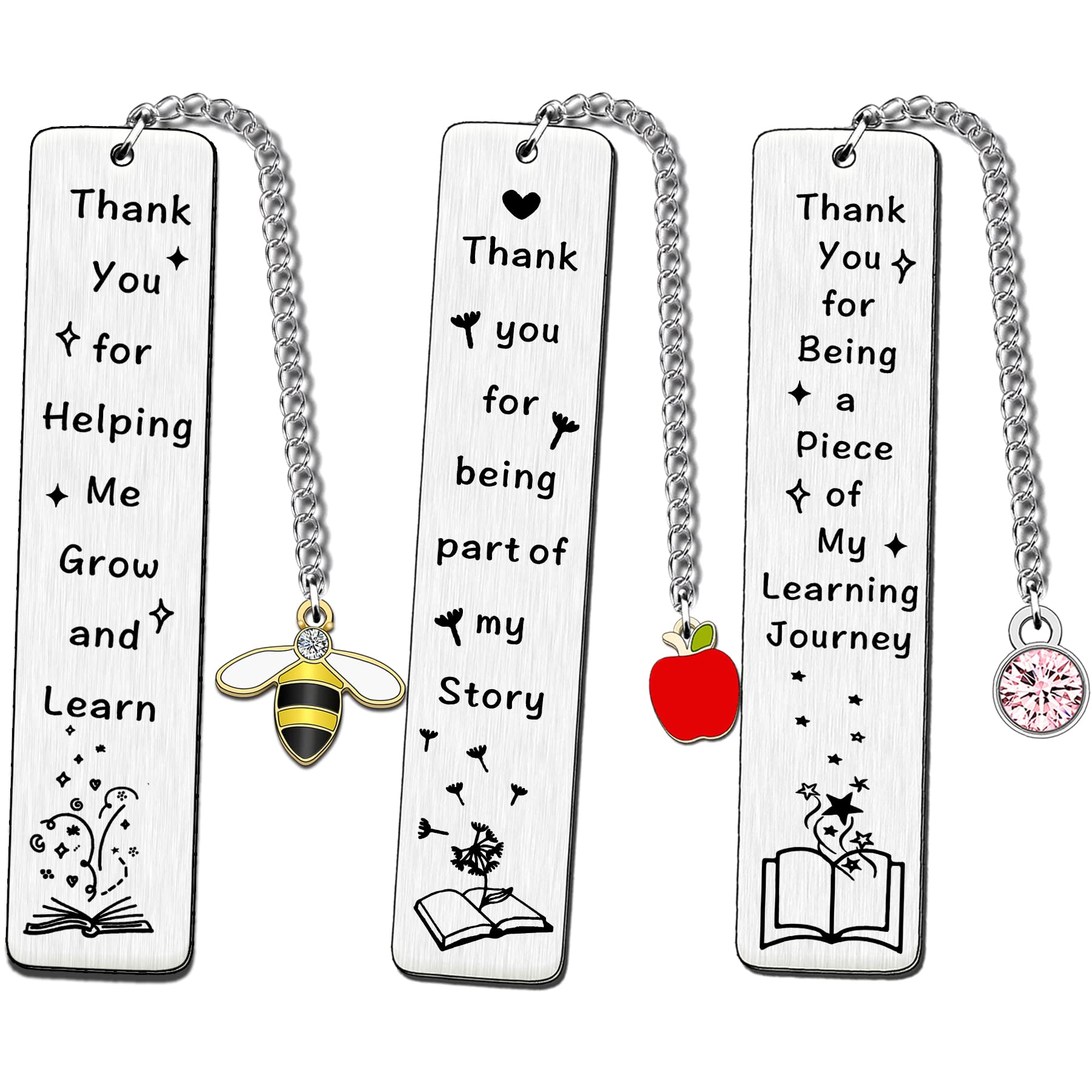JETTOP Teacher Gifts -Thank You Teacher Gifts for Women Men TA Nursery Teaching Assistant Mentors 3PCS