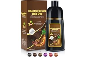 MOISTAR Chestnut Brown Hair Dye Shampoo 3 in 1 Hair Color Shampoo for Women and Men Instant Herbal Ingredients con tinte Shampoo con tinte para canas - Long Lasting 500ML