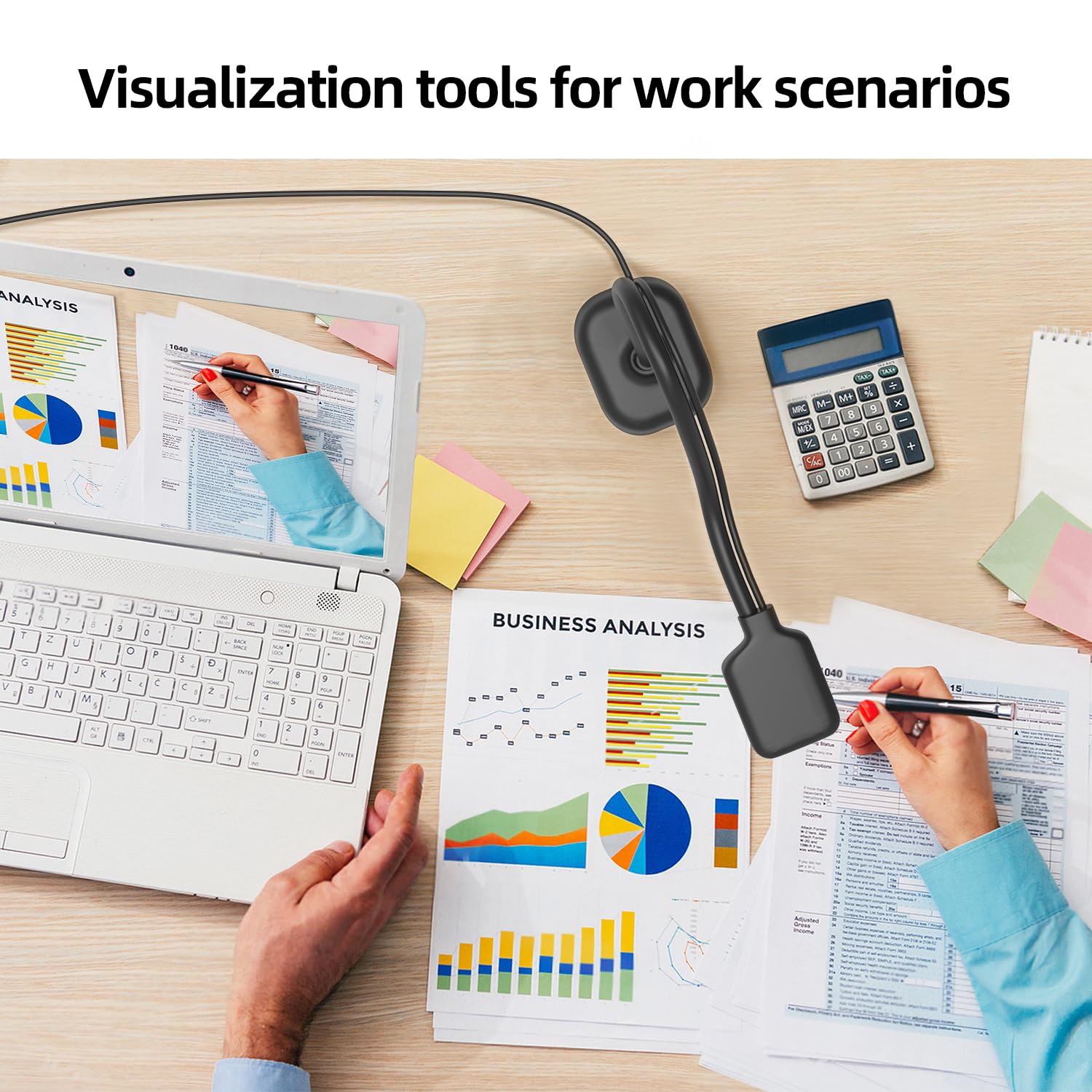 Document Camera for Teachers and Classroom, Gawervan USB Webcam/Doc Camera Built-in Mic— Mac OS, Windows, Chromebook Compatible for Live Demo, Web Conferencing, Distance Learning, Remote Teaching