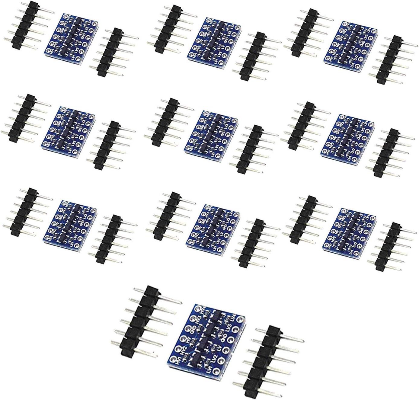 Luckkyme 10PCS 4 Channels IIC I2C Logic Level Converter Bi-Directional Shifter Module 3.3V to 5V for Arduino