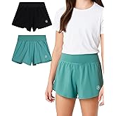 AEROPOSTALE Girls' Wide Leg Shorts - 2 Pack Woven Loose Fit Athletic Workout Shorts for Girls with Yoga Waistband (7-16)