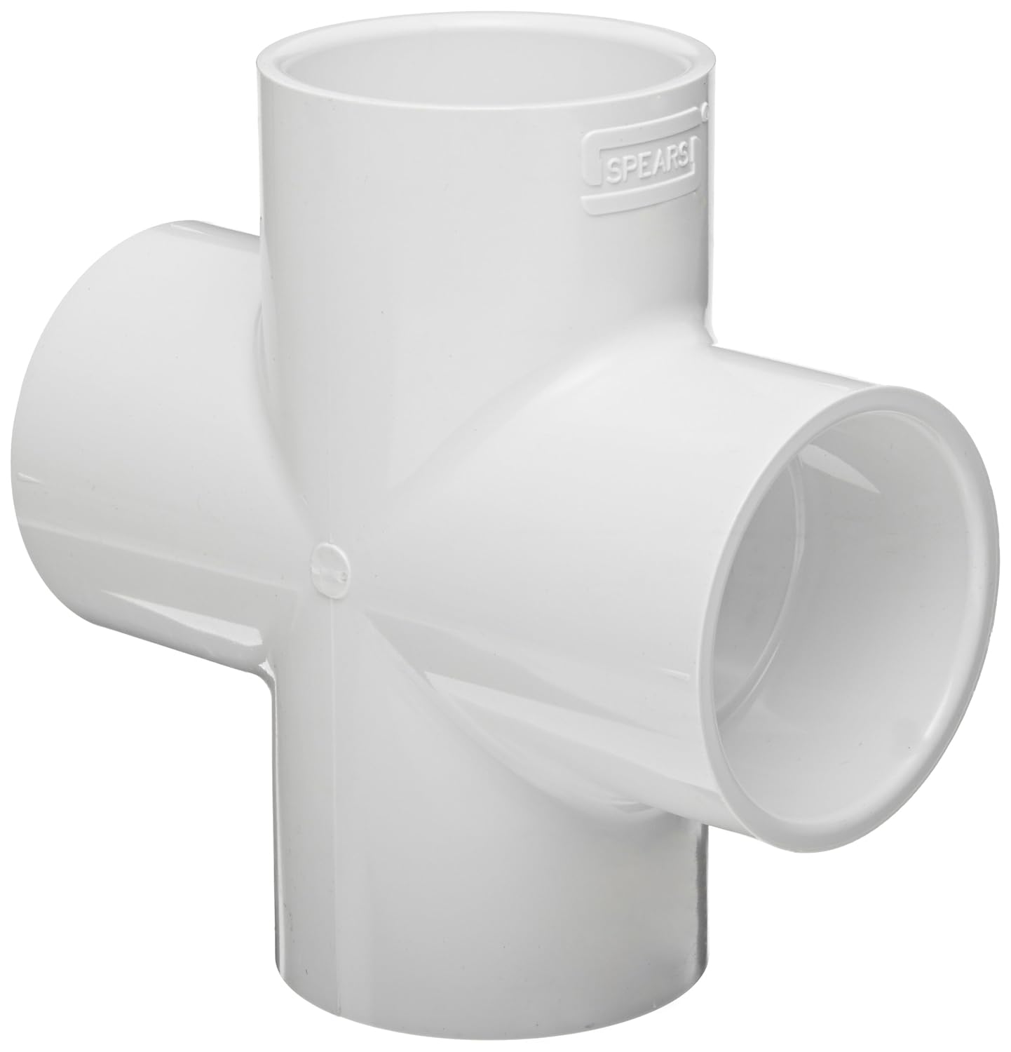 Spears 420 Series PVC Pipe Fitting, Cross, Schedule 40, 2-1/2" Socket