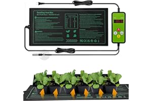 Seedling Heat Mat with Temperature Controller | Waterproof Heating Pads | Seed Germination Heating Mat 10 x 20.75 Inch