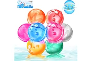 MAKE KIDS SMILE BUBBLE FUN 8 Pcs Reusable Water Balloons, Quick Refillable Water Balloon for Kids & Adults, Self Sealing Magnetic Water Balls, Silicone Water Toys for Summer Outdoor Pool Beach