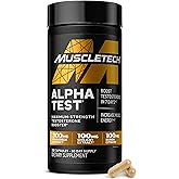 MuscleTech Testosterone Booster for Men, AlphaTest - T-Boost Mens Supplement with Tribulus Terrestris & Boron - Daily Male Gym Workout Supplements for Muscle Growth, Stamina & Energy - 120 Pills