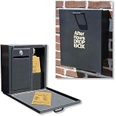 Champ After Hours Drop Box - Secure Heavy Duty Steel Mailbox | Secure Outside Lock Box for Keys, Payments &amp; Documents, Wall Mounted Lockbox, Weatherproof Cash Box