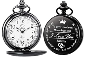 SIBOSUN Personalized Pocket Watch Engraved Back Case Birthday Graduation Men Women to My Son Daughter Quartz