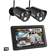 CasaCam GuardianCam Air | Wireless Security Camera System with 7" Touchscreen Monitor and 2 720p Cameras | AC Powered, Two-Way Audio, Free APP, 32GB SD Card and Battery Installed, Model VS802