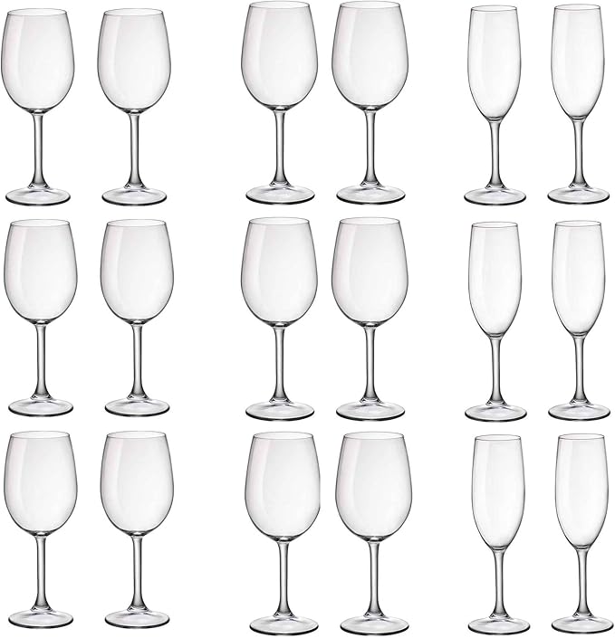 Duralex Amboise Wine Glasses Set 435ml Red, 360ml White, 170ml