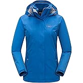 Diamond Candy Womens 3-in-1 Winter Jacket Waterproof Rain Coat with Hood Warm Fleece Ski Jackets