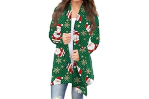 MABUTINGTI Long Cardigans for Women Trendy 2023 Cute Christmas Print Casual Lightweight with Long Sleeve Open Front Outwear