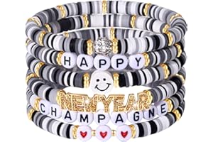 XOCARTIGE Surfer Heishi Bracelets for Women Stackable Rainbow Vinyl Disc Clay Beaded Stretch Bracelets Elastic Layering Friendship Bracelets Boho Summer Beach Jewelry