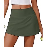 PINSPARK Womens Tennis Skirt High Waisted Golf Skort with 2 Pockets Stretchy Athletic Skirts for Workout Pickleball Running