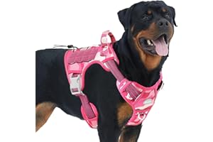 Auroth Tactical Dog Harness for Small Medium Large Dogs No Pull Adjustable Pet Harness Reflective K9 Working Training Easy Co
